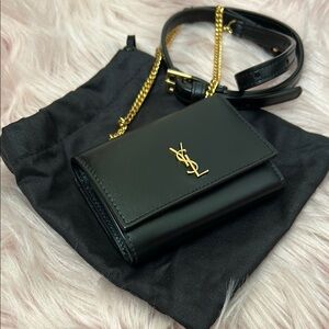 Yves Saint Laurent Black Leather Crossbody Bag